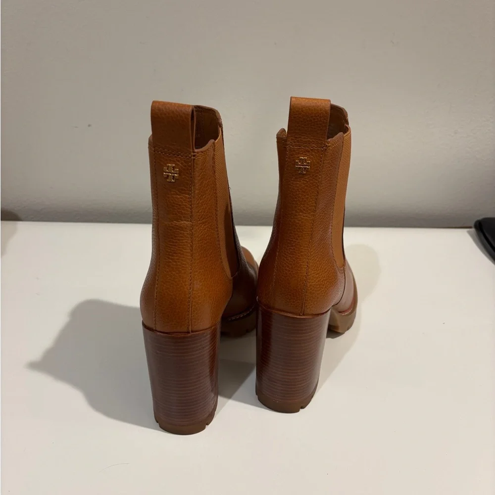 Tory Burch Tan Leather Ankle Booties - Picture 3 of 8